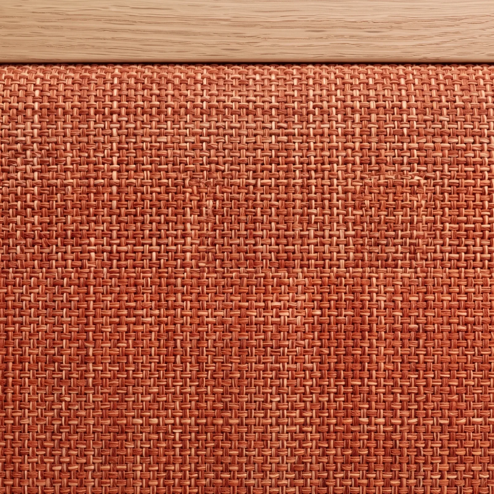 Terracotta woven upholstery — material close-up