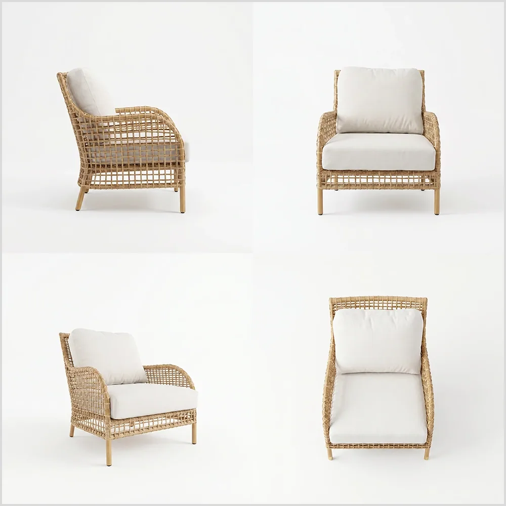 Packshot of a garden chair, square — Epox example output